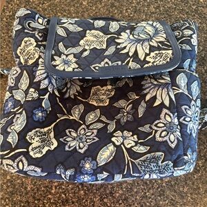 Vera Bradley Navy and White Floral Backpack